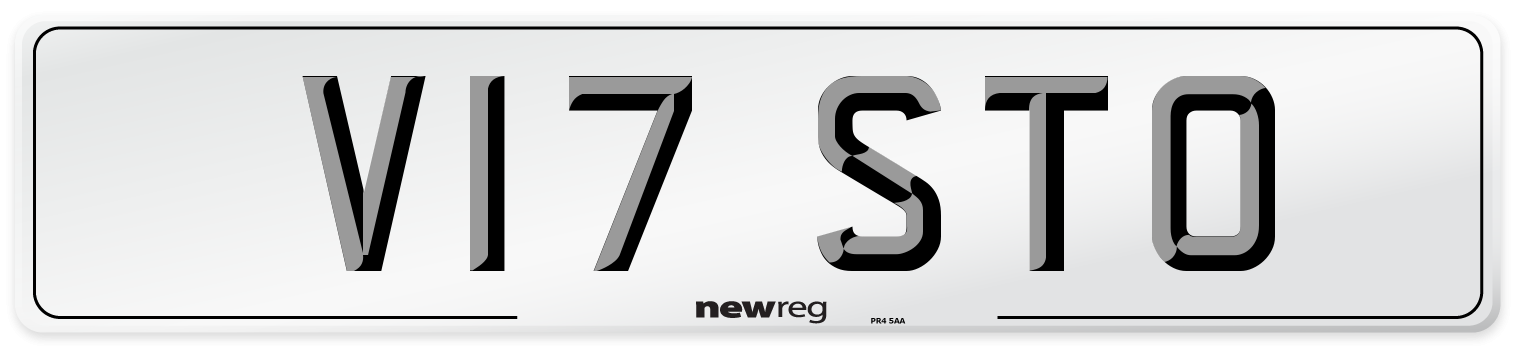 V17 STO Number Plate from New Reg
